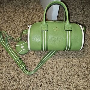 Kate Spade Green Leather Barrel Satchel